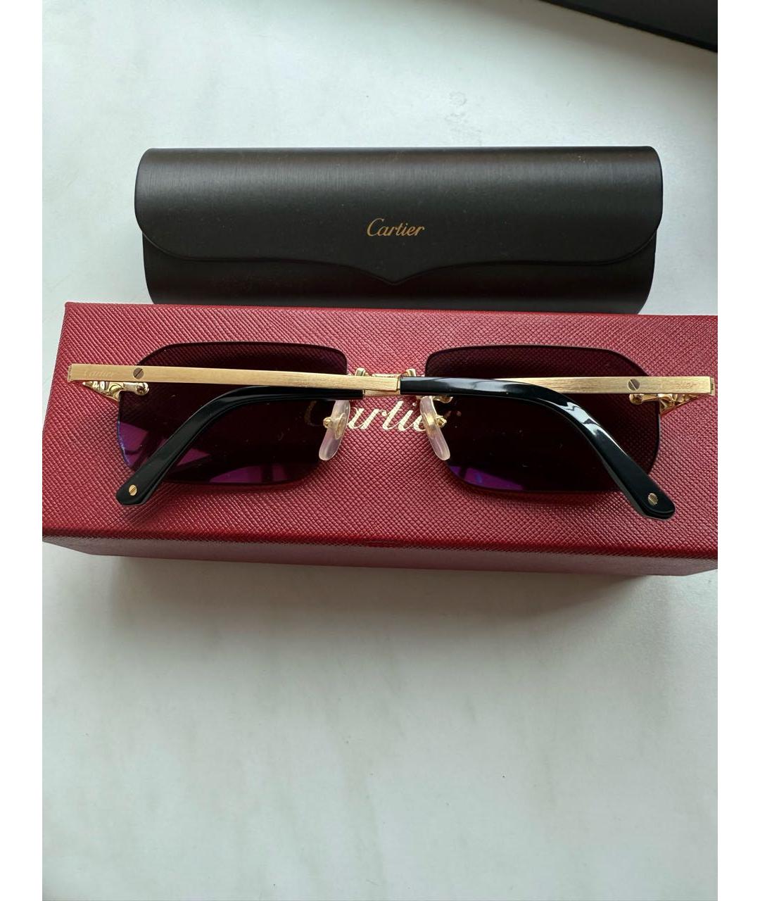 CARTIER Золотые металлические солнцезащитные очки, фото 3