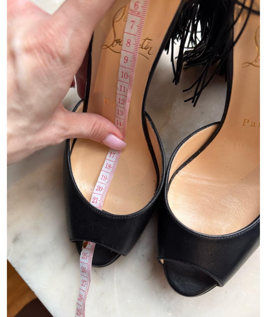 CHRISTIAN LOUBOUTIN Черные кожаные туфли, фото 5