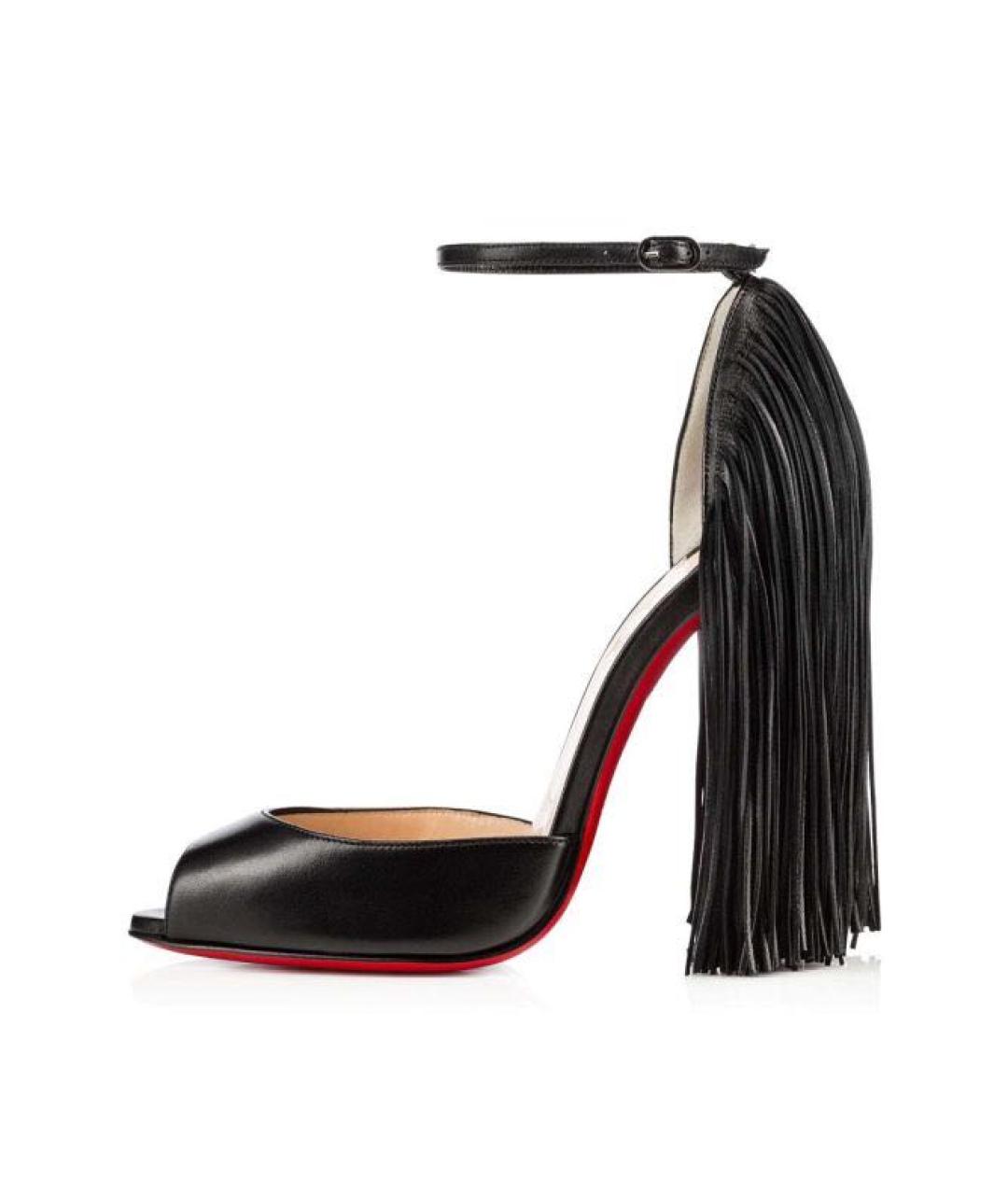 CHRISTIAN LOUBOUTIN Черные кожаные туфли, фото 6