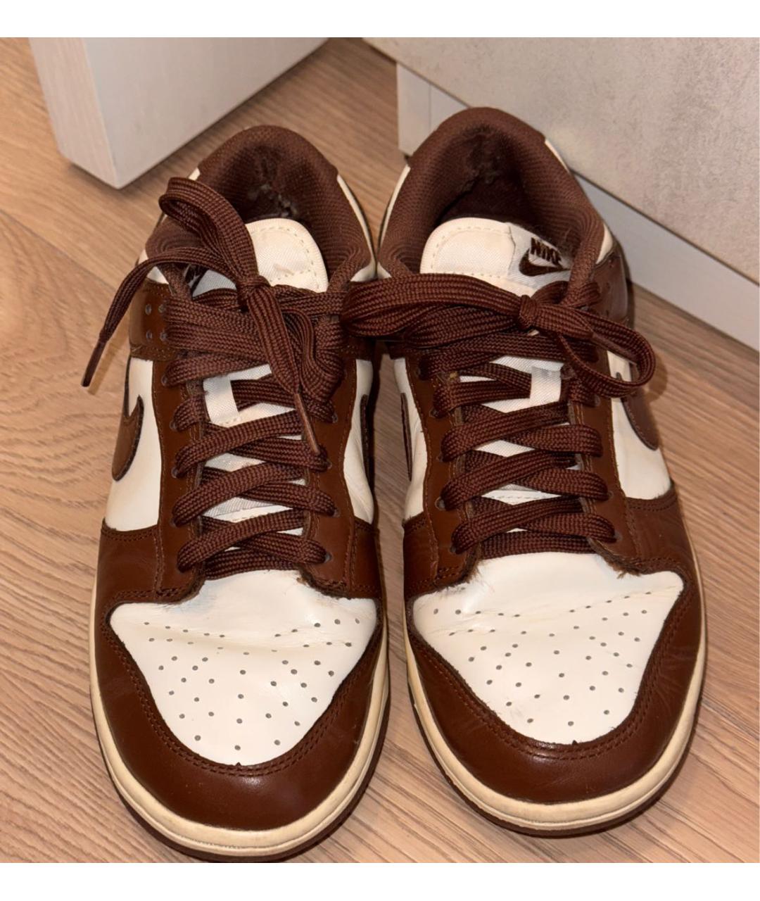 NIKE Коричневые кожаные кроссовки, фото 2