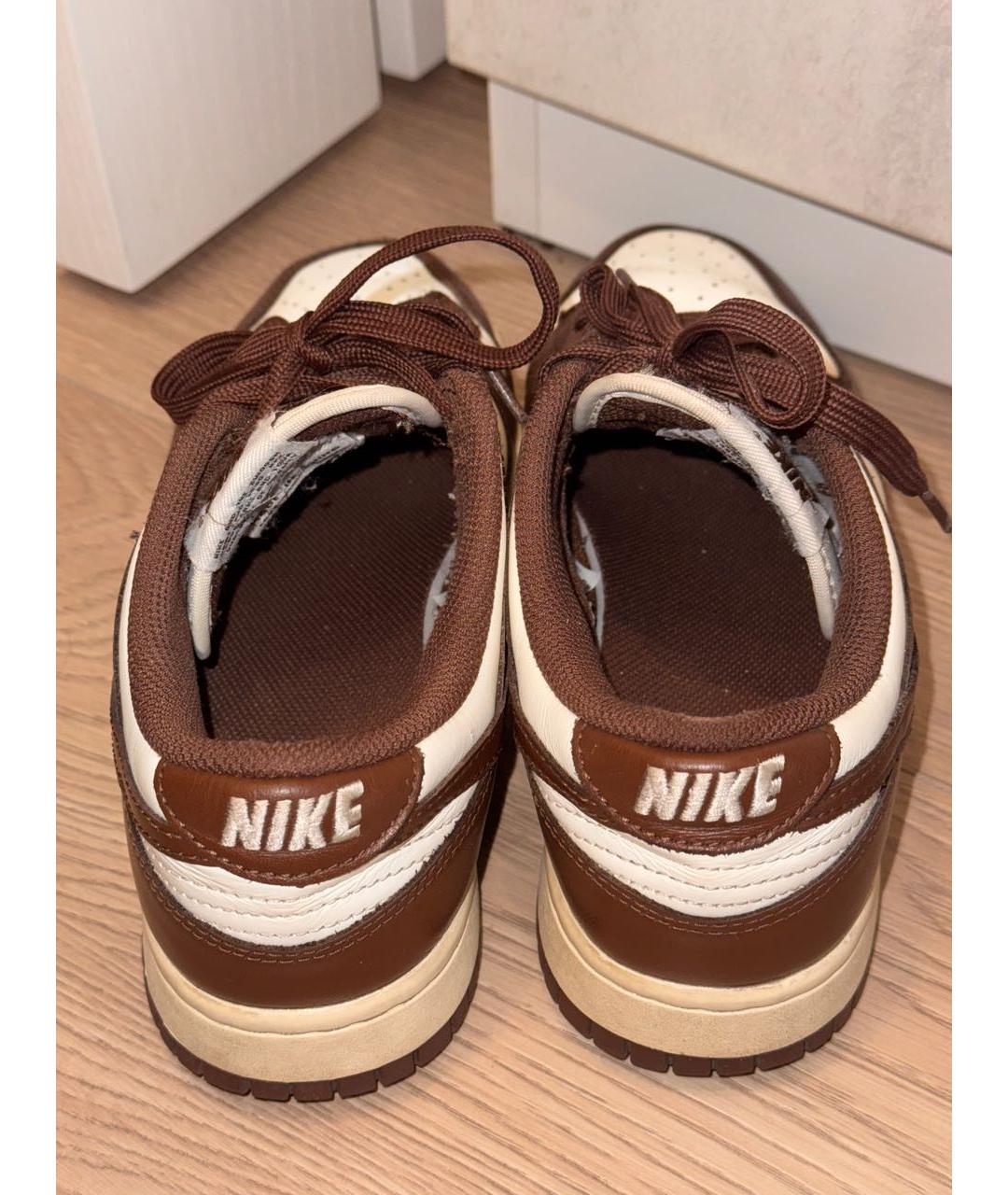 NIKE Коричневые кожаные кроссовки, фото 4