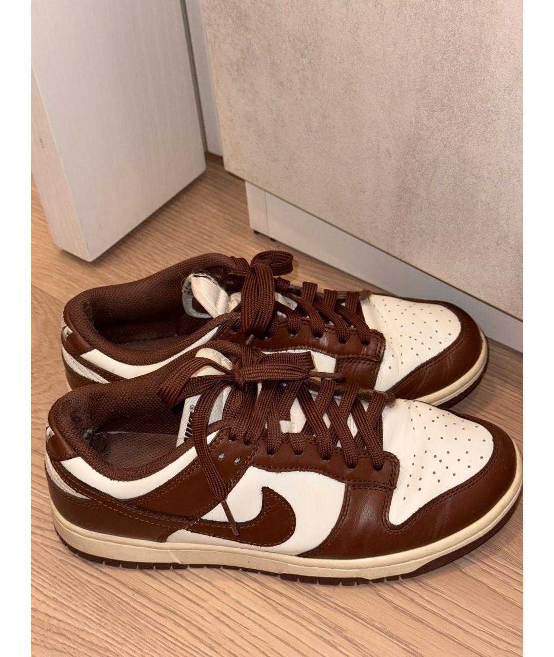 NIKE Коричневые кожаные кроссовки, фото 7