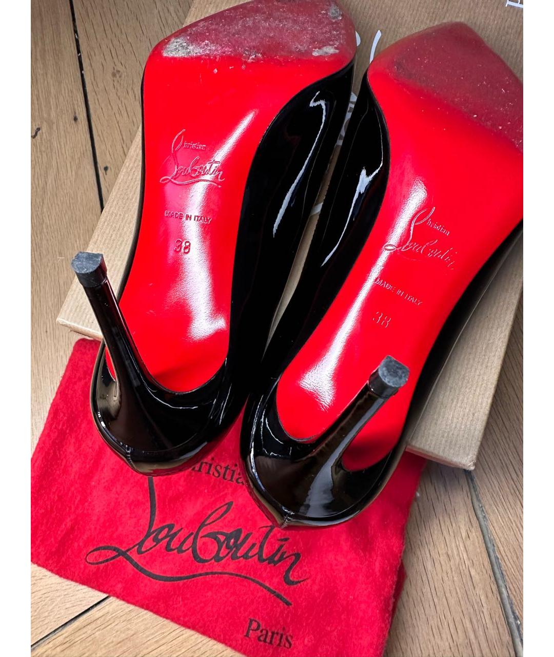 CHRISTIAN LOUBOUTIN Черные туфли из лакированной кожи, фото 4