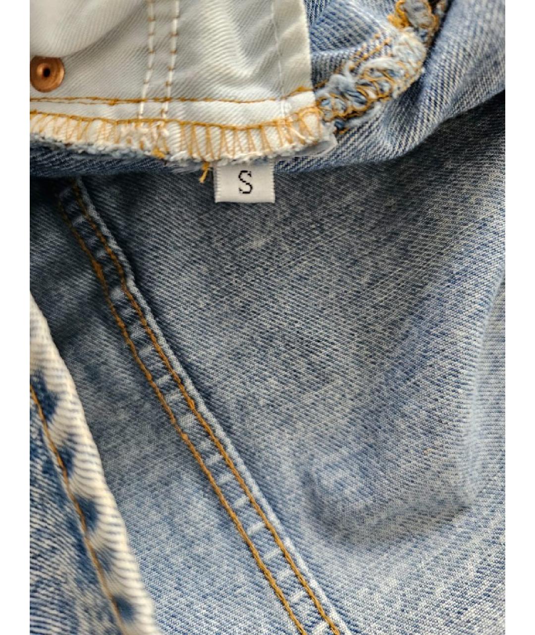 GUCCI Голубая хлопковая юбка мини, фото 9