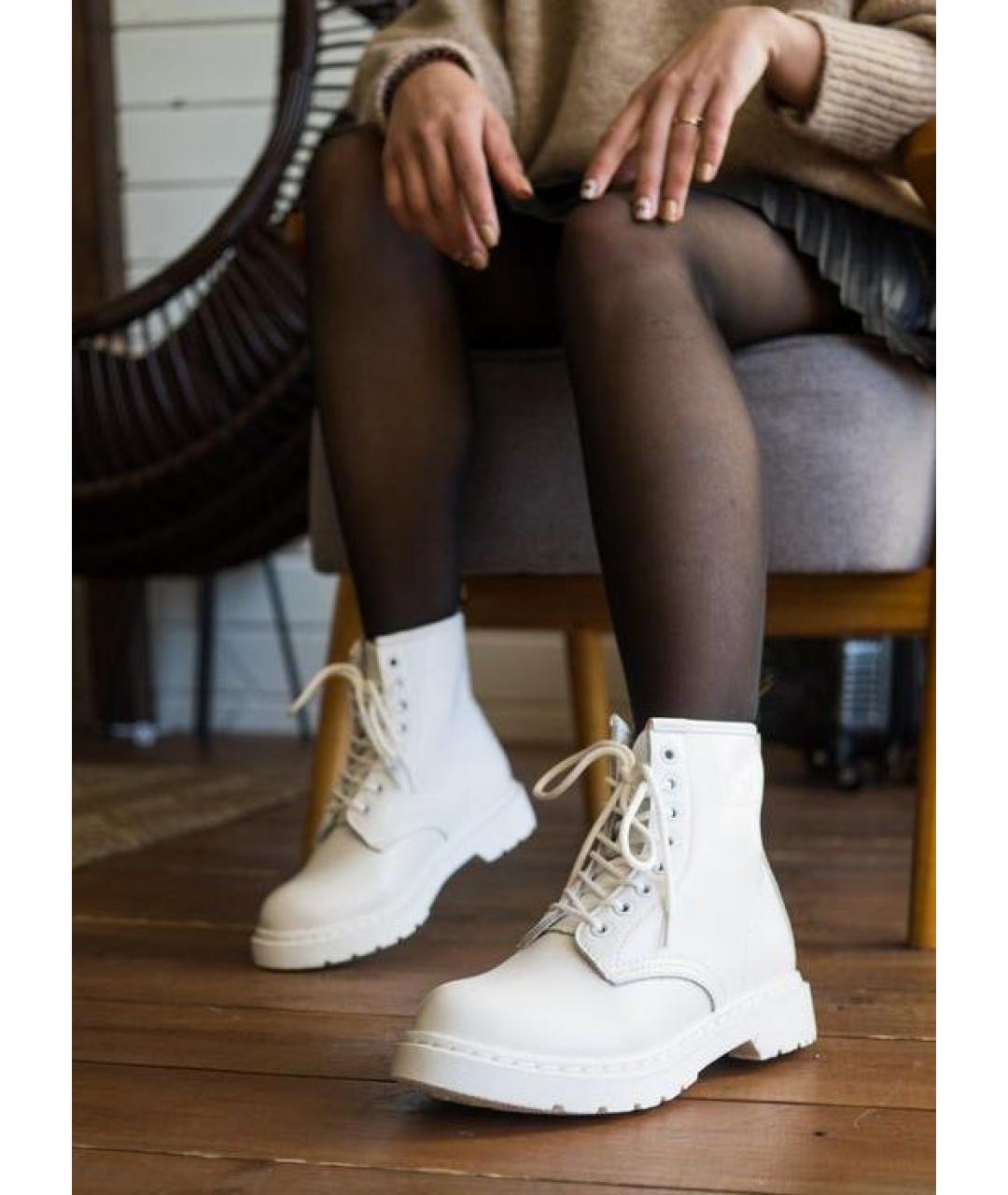 DR. MARTENS Белые кожаные ботинки, фото 7