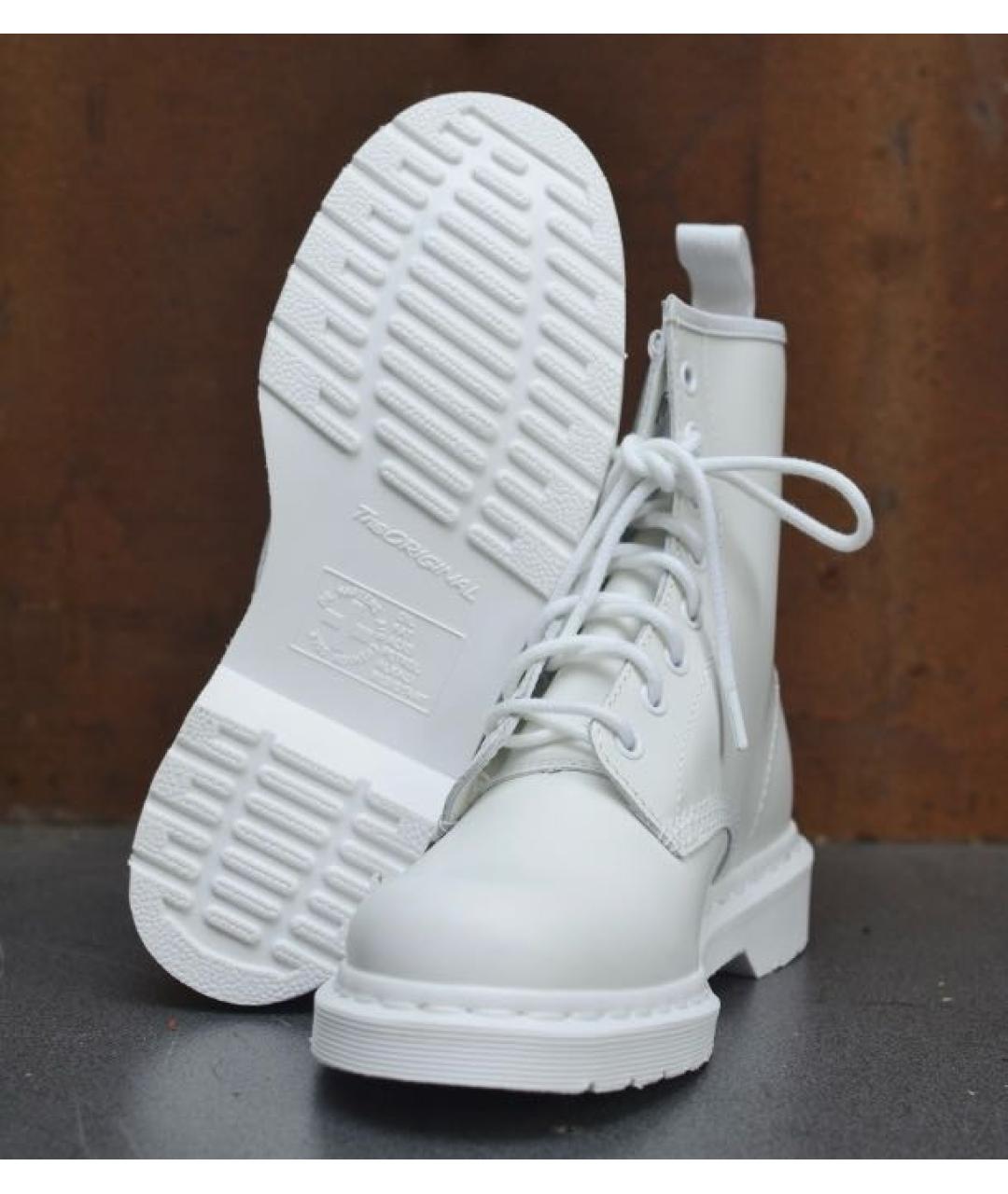 DR. MARTENS Белые кожаные ботинки, фото 3