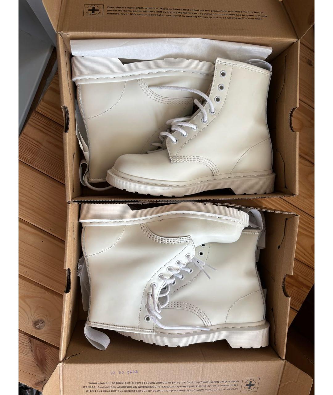 DR. MARTENS Белые кожаные ботинки, фото 5