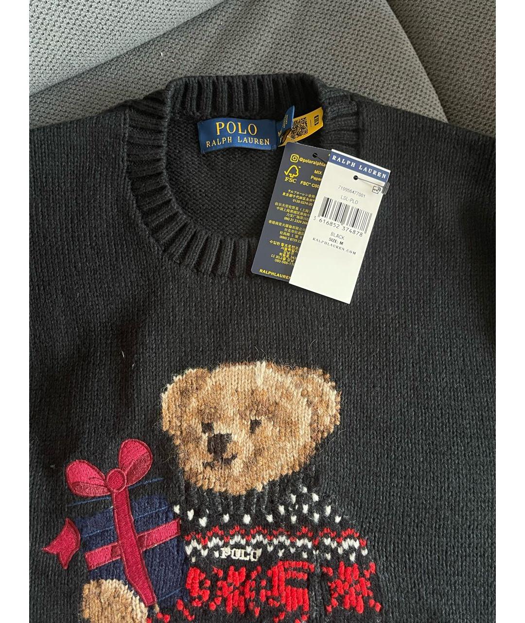 POLO RALPH LAUREN Черный хлопковый джемпер / свитер, фото 6