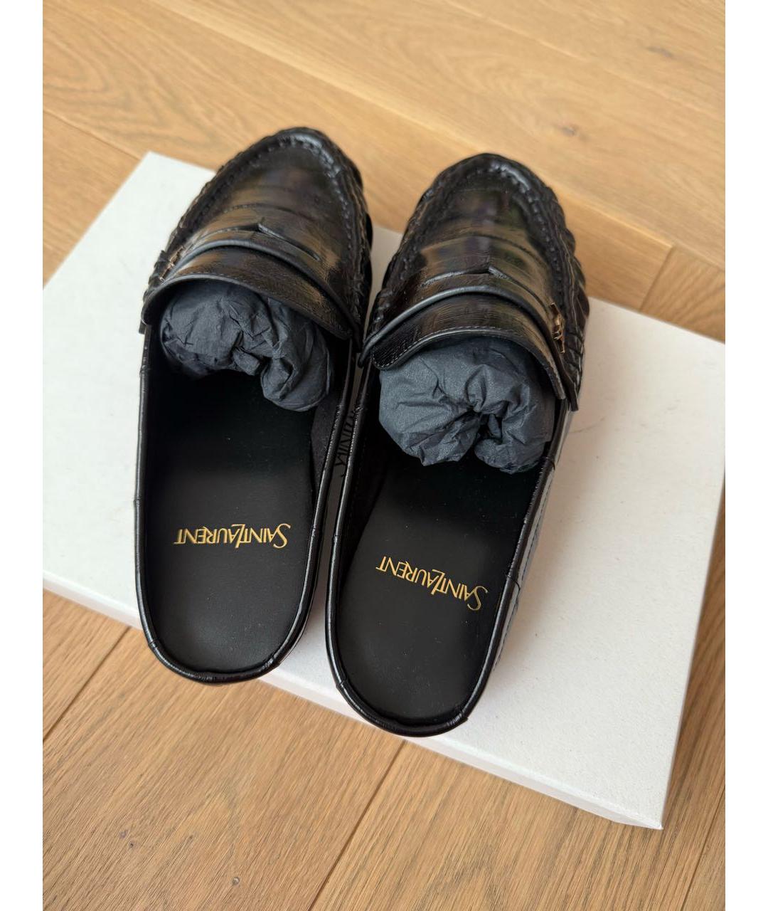 SAINT LAURENT Черные кожаные лоферы, фото 3