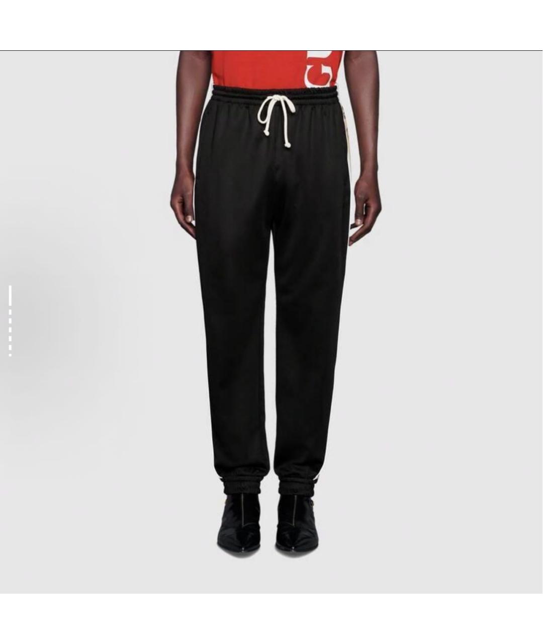 GUCCI Черные хлопковые повседневные брюки, фото 2