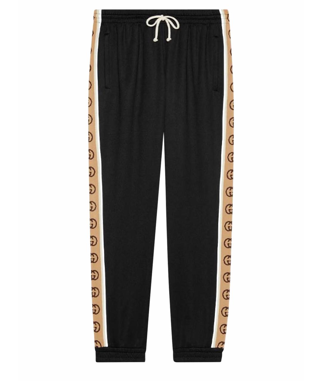 GUCCI Черные хлопковые повседневные брюки, фото 1