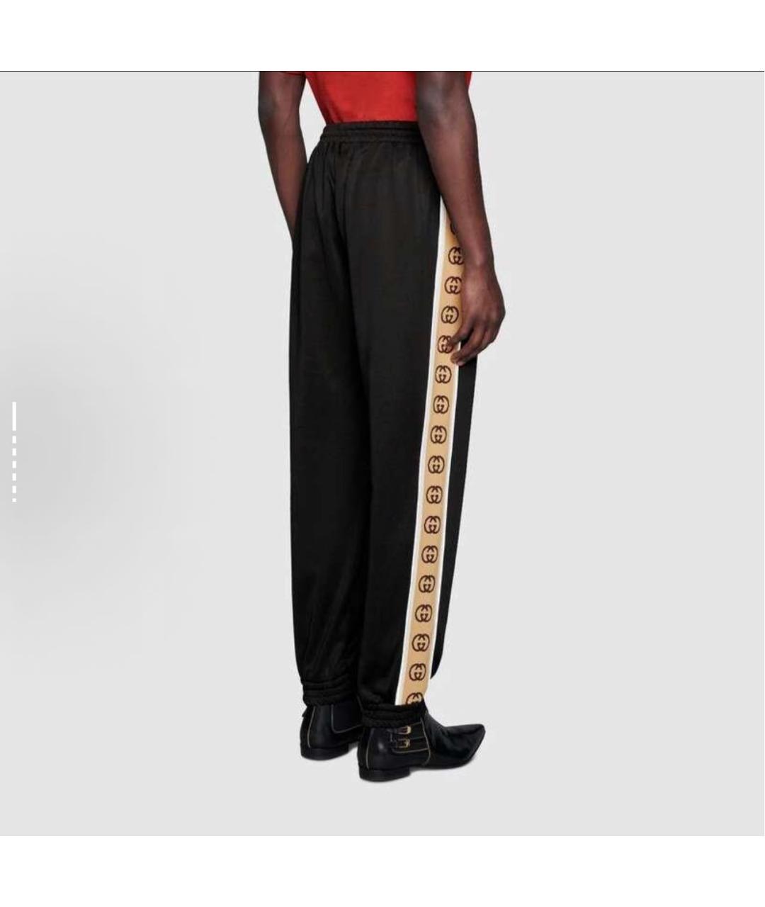 GUCCI Черные хлопковые повседневные брюки, фото 3