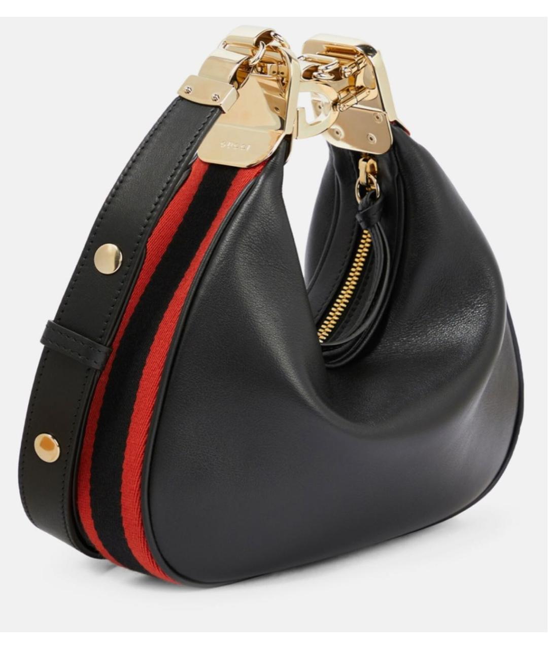 GUCCI Черная кожаная сумка через плечо, фото 3
