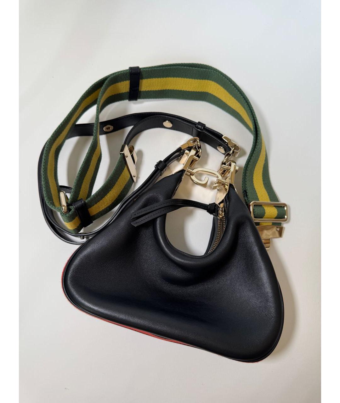 GUCCI Черная кожаная сумка через плечо, фото 7