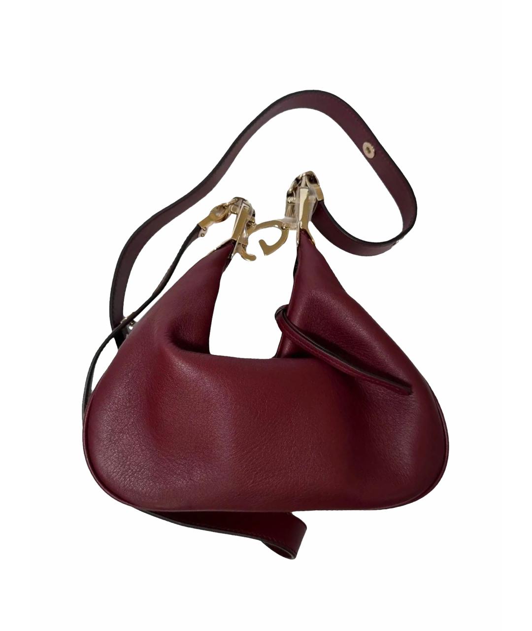 GUCCI Бордовая кожаная сумка через плечо, фото 1