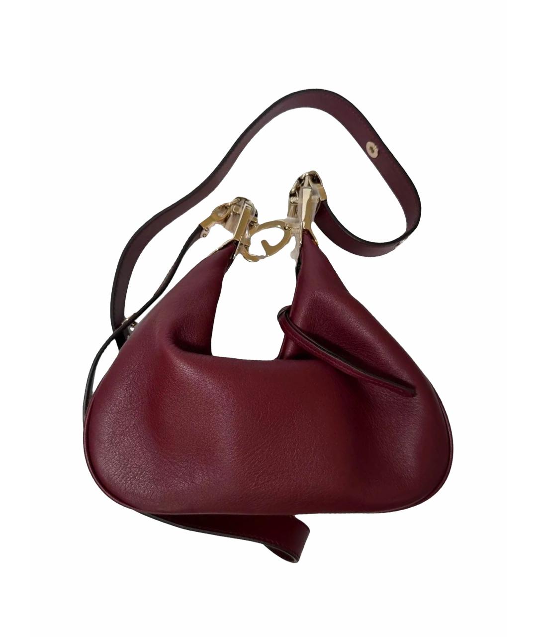 GUCCI Бордовая кожаная сумка через плечо, фото 1