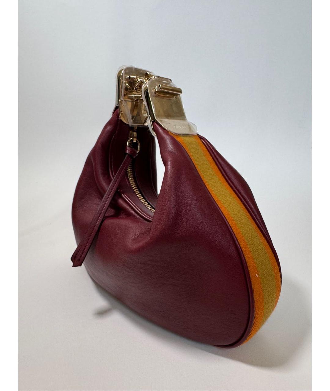 GUCCI Бордовая кожаная сумка через плечо, фото 3