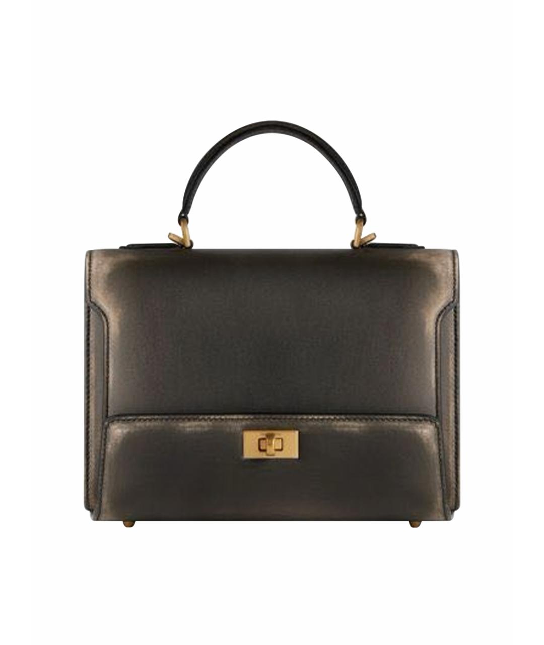 BALENCIAGA Черная кожаная сумка с короткими ручками, фото 1