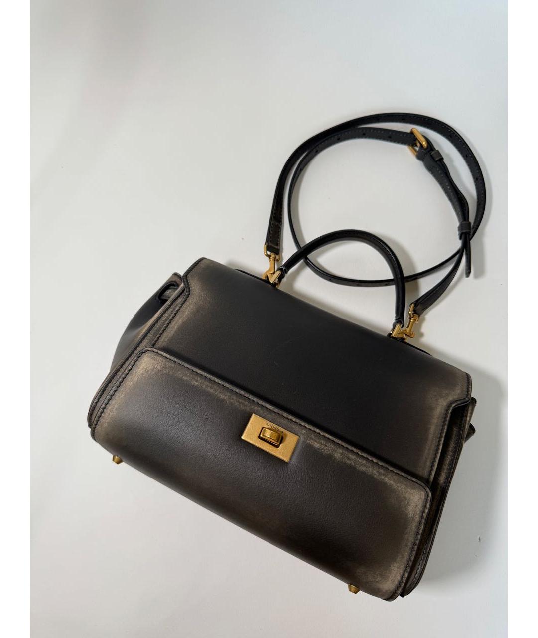 BALENCIAGA Черная кожаная сумка с короткими ручками, фото 3