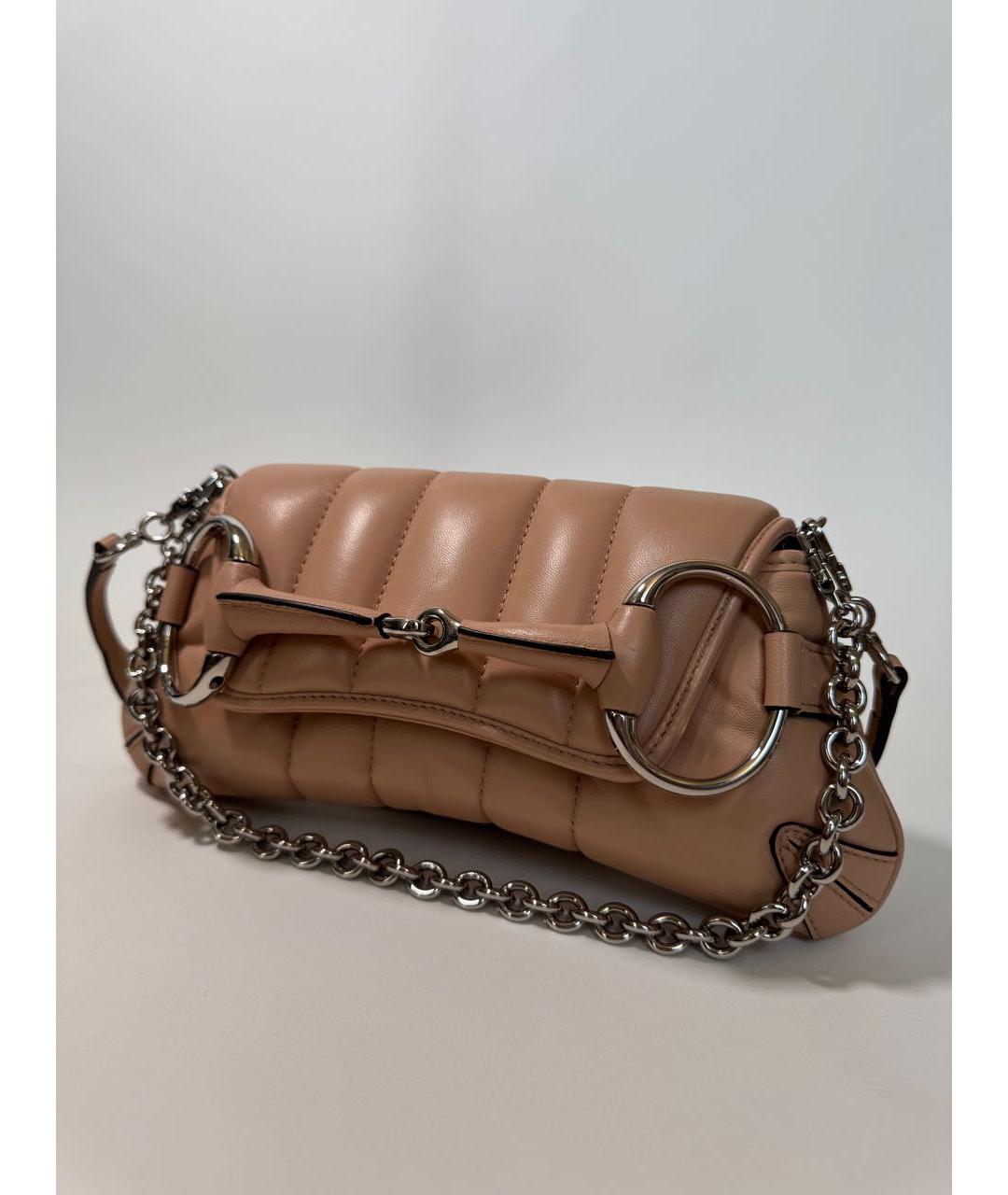 GUCCI Бежевая кожаная сумка с короткими ручками, фото 4