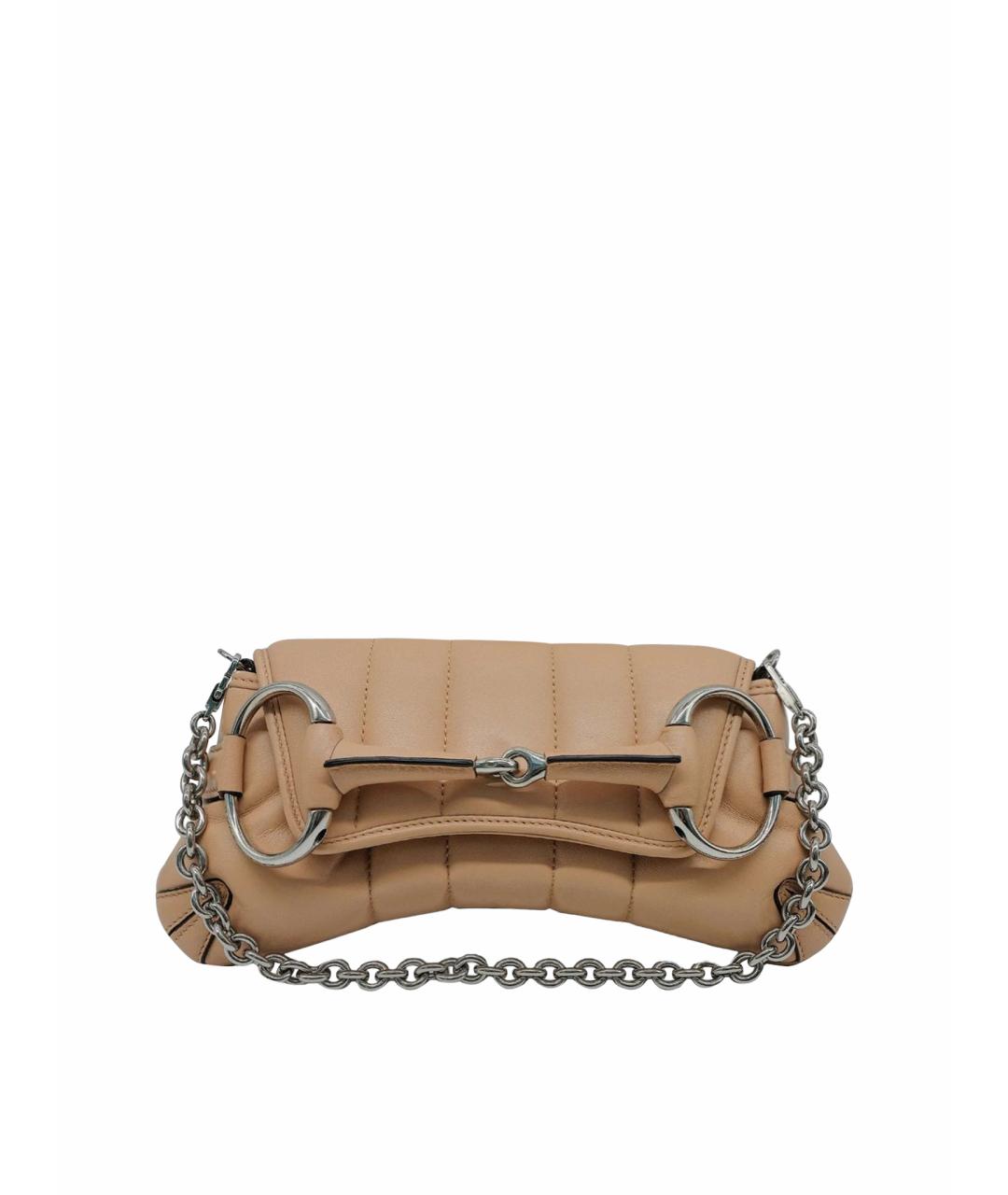 GUCCI Бежевая кожаная сумка с короткими ручками, фото 1
