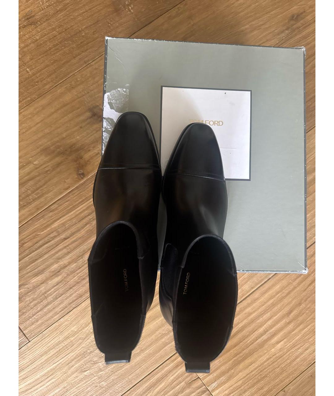 TOM FORD Черные кожаные высокие ботинки, фото 3