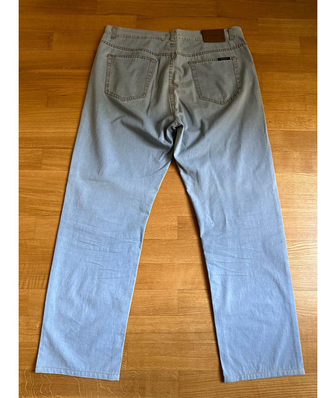 CANALI Голубые хлопковые прямые джинсы, фото 2