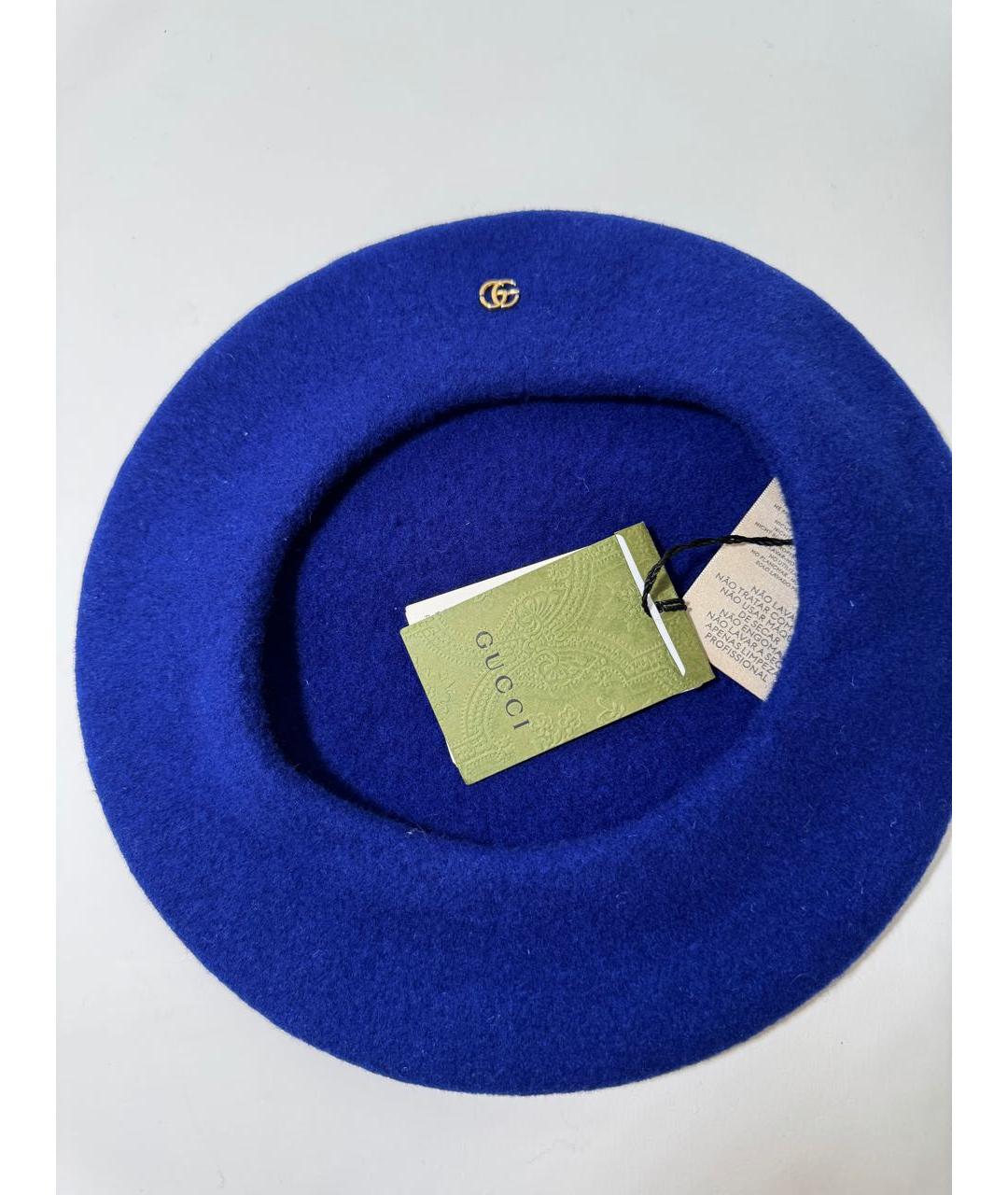 GUCCI Синяя шерстяная шляпа, фото 6
