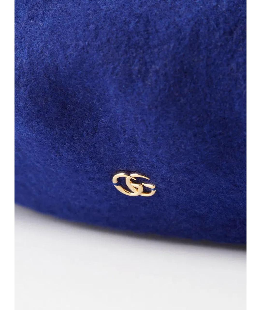 GUCCI Синяя шерстяная шляпа, фото 5