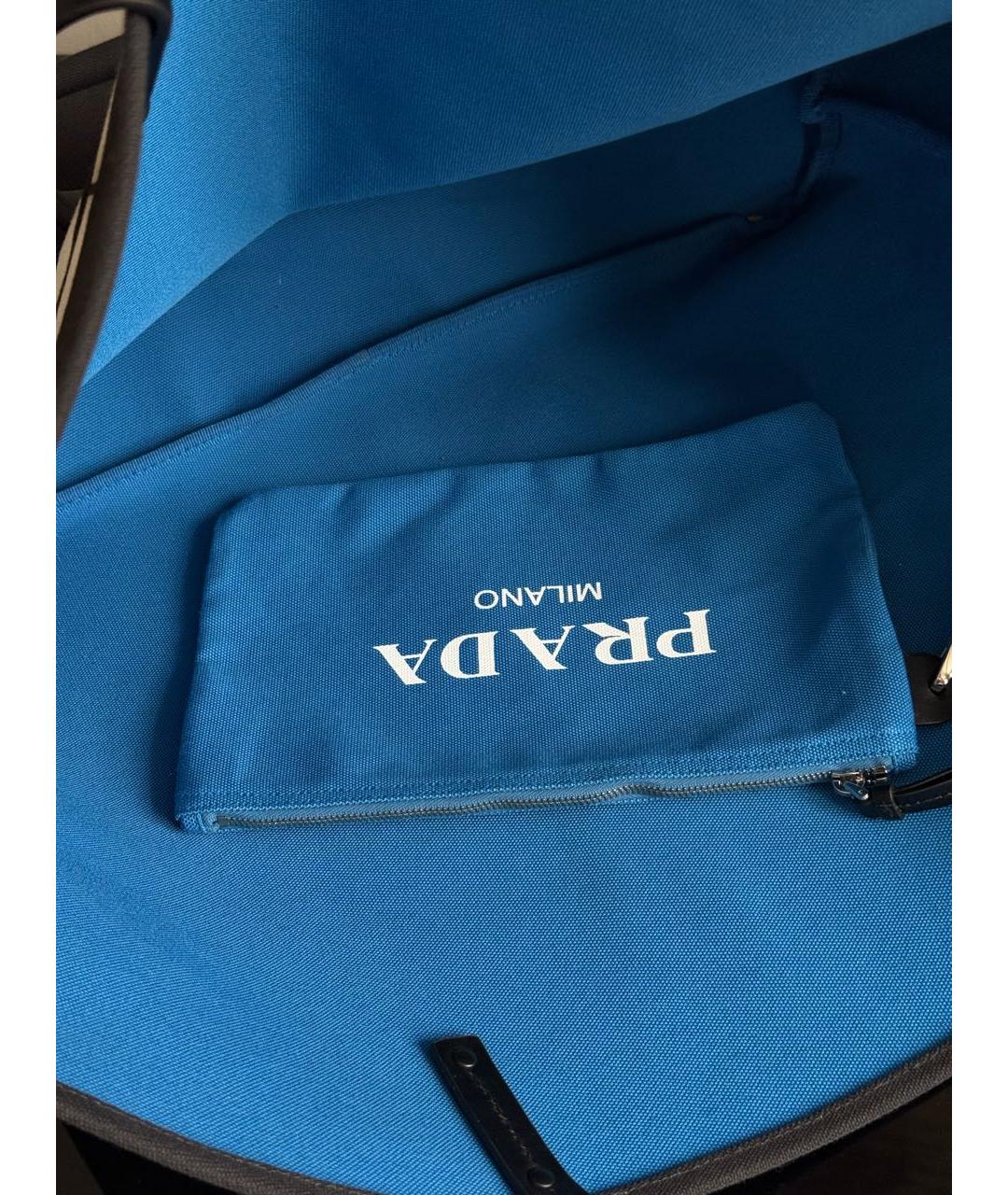 PRADA Черная твиловая сумка тоут, фото 4