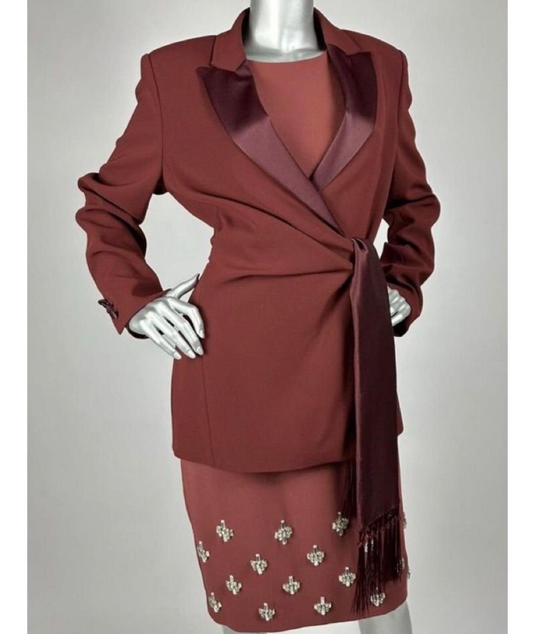 MAX MARA STUDIO Бордовое ацетатное повседневное платье, фото 6