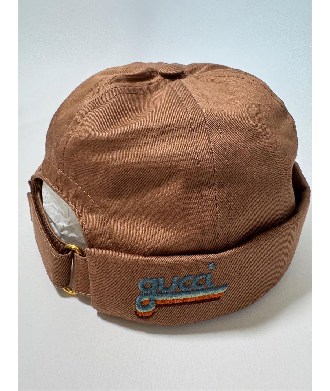 GUCCI Коричневая хлопковая кепка, фото 9