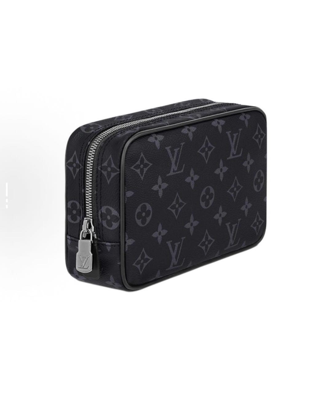 LOUIS VUITTON Серая кожаная косметичка, фото 2