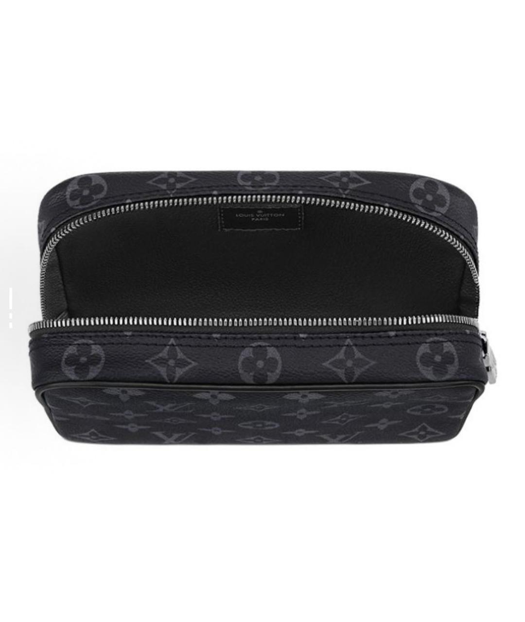 LOUIS VUITTON Серая кожаная косметичка, фото 4