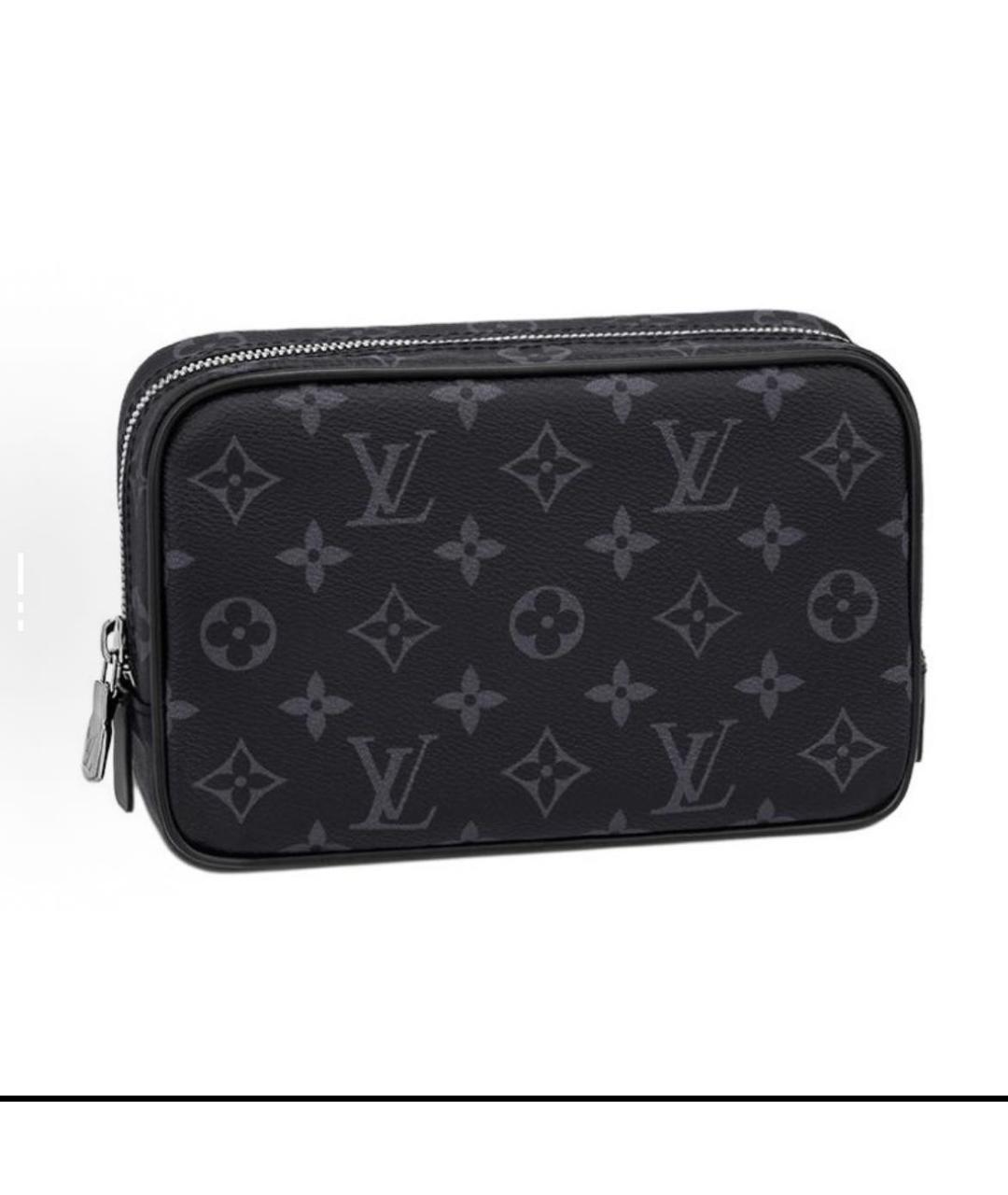LOUIS VUITTON Серая кожаная косметичка, фото 6