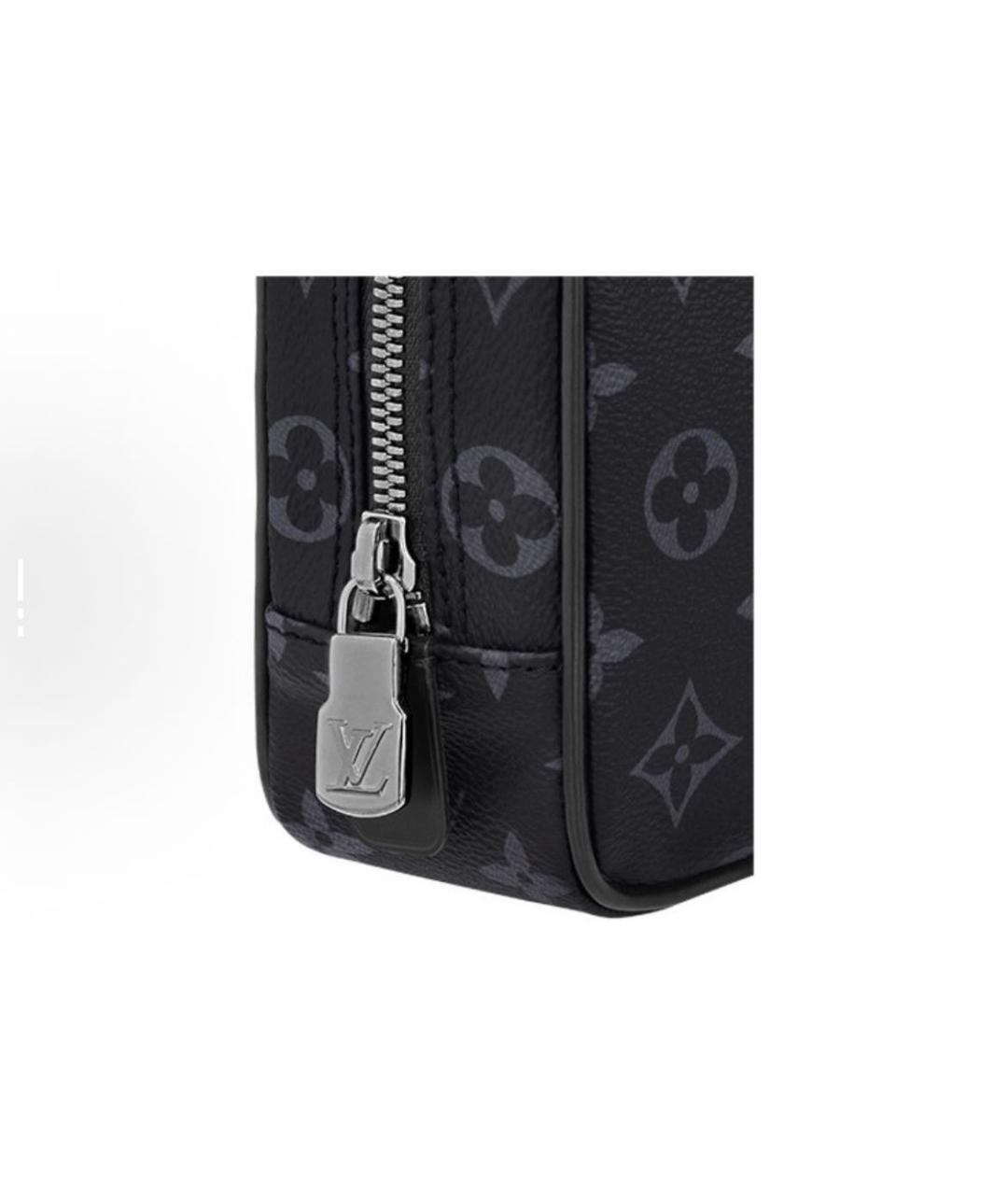 LOUIS VUITTON Серая кожаная косметичка, фото 5