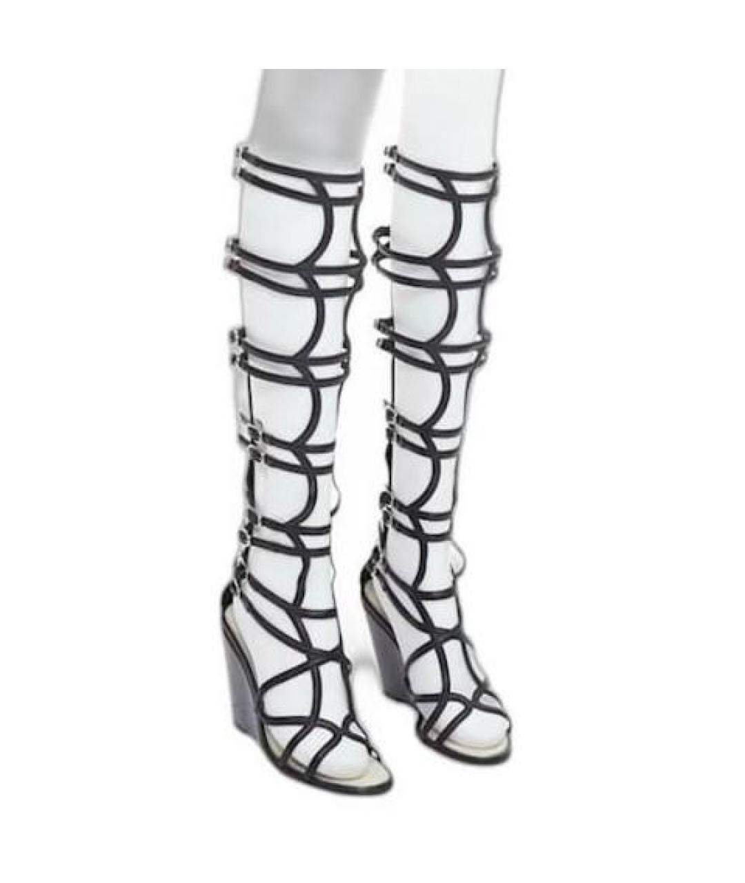 CHANEL Черные кожаные босоножки, фото 2