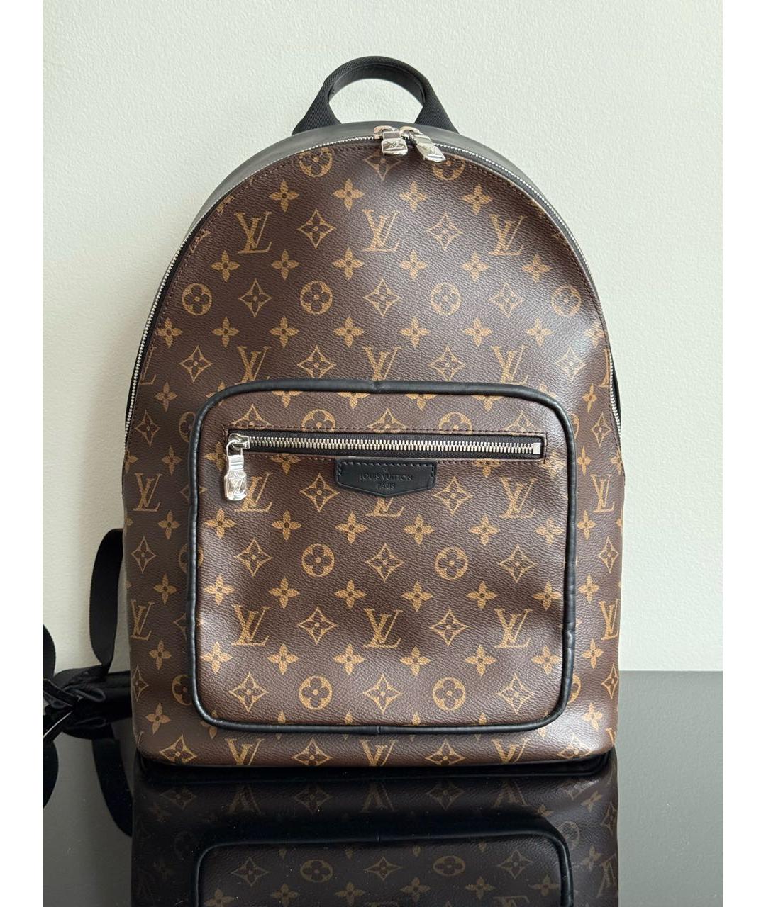 LOUIS VUITTON Коричневый кожаный рюкзак, фото 2