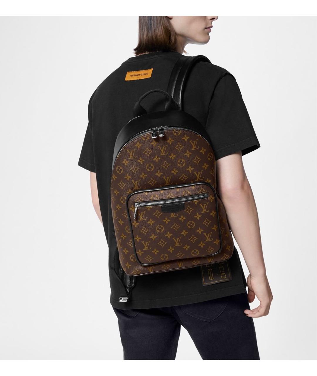 LOUIS VUITTON Коричневый кожаный рюкзак, фото 5