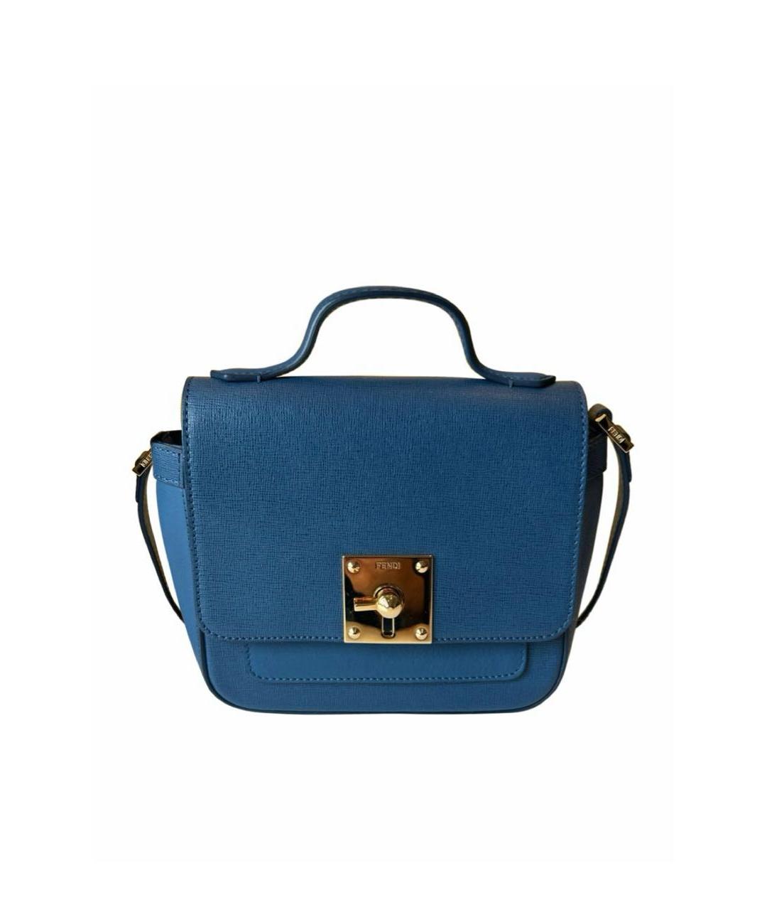 FENDI Синяя кожаная сумка тоут, фото 6