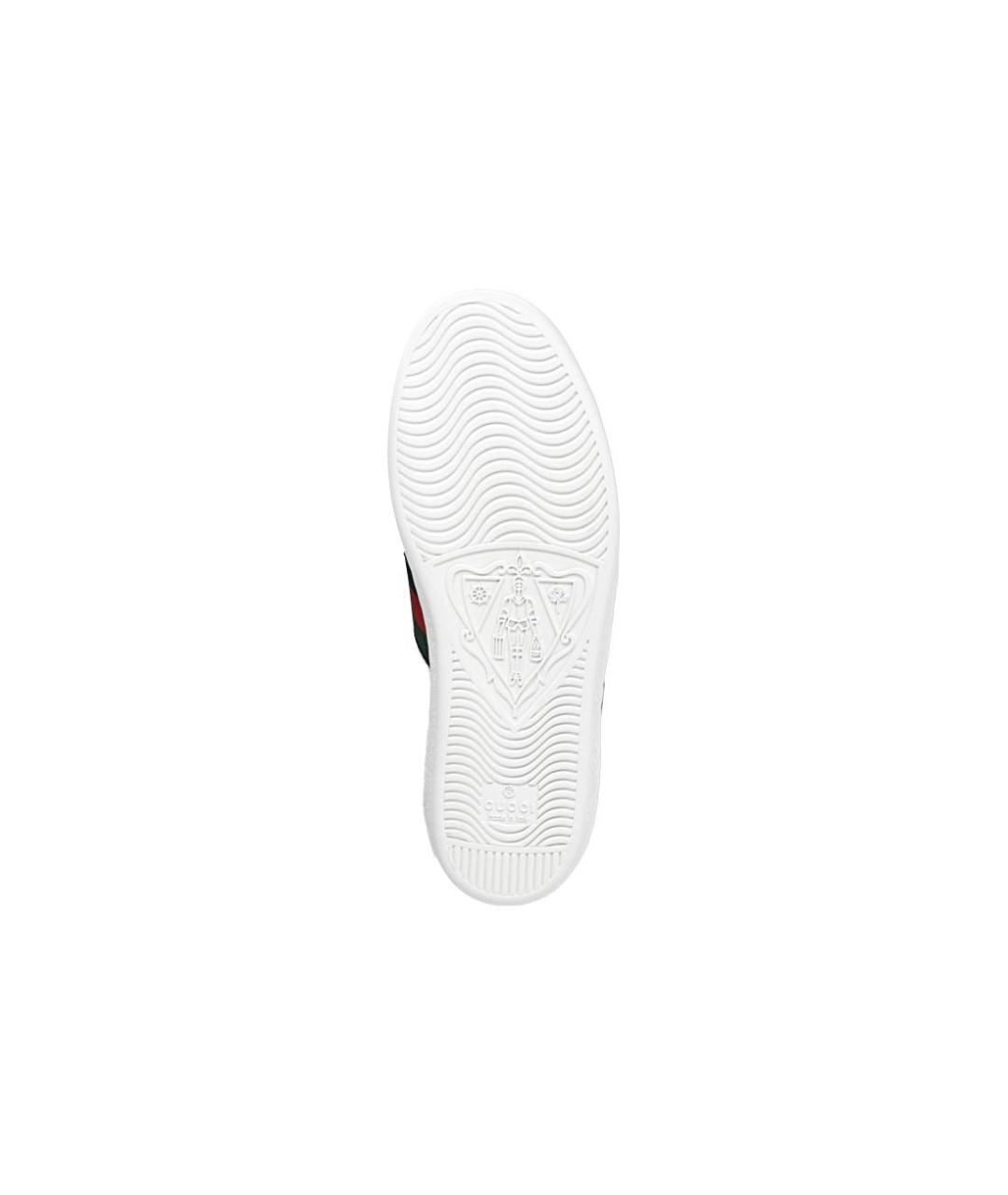 GUCCI Белые кожаные кеды, фото 5