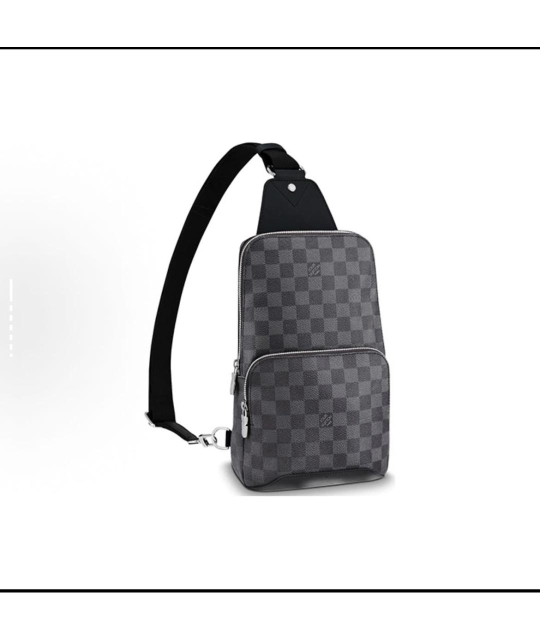 LOUIS VUITTON Серая барсетка из искусственной кожи, фото 6