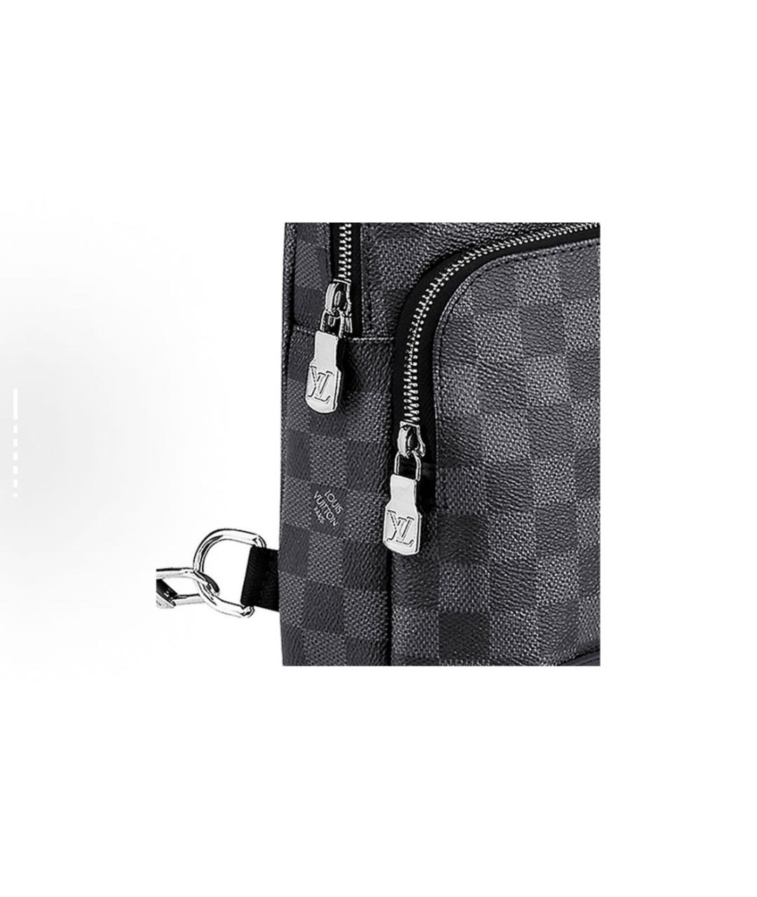 LOUIS VUITTON Серая барсетка из искусственной кожи, фото 5