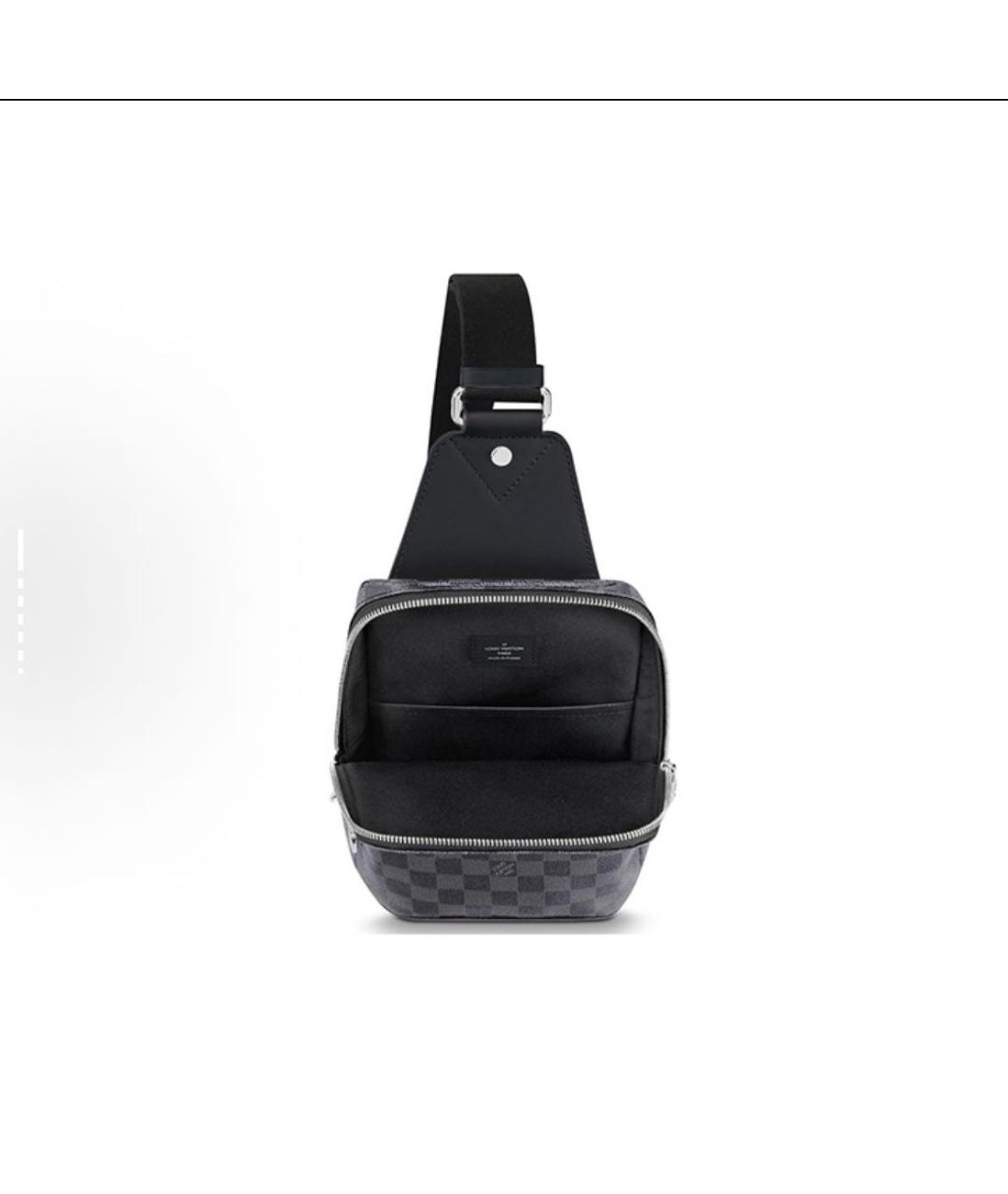 LOUIS VUITTON Серая барсетка из искусственной кожи, фото 4