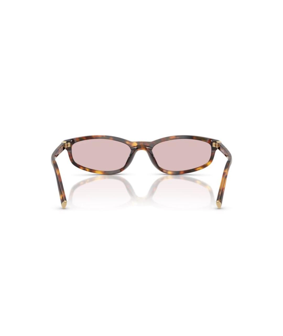 MIU MIU Коричневые пластиковые солнцезащитные очки, фото 4