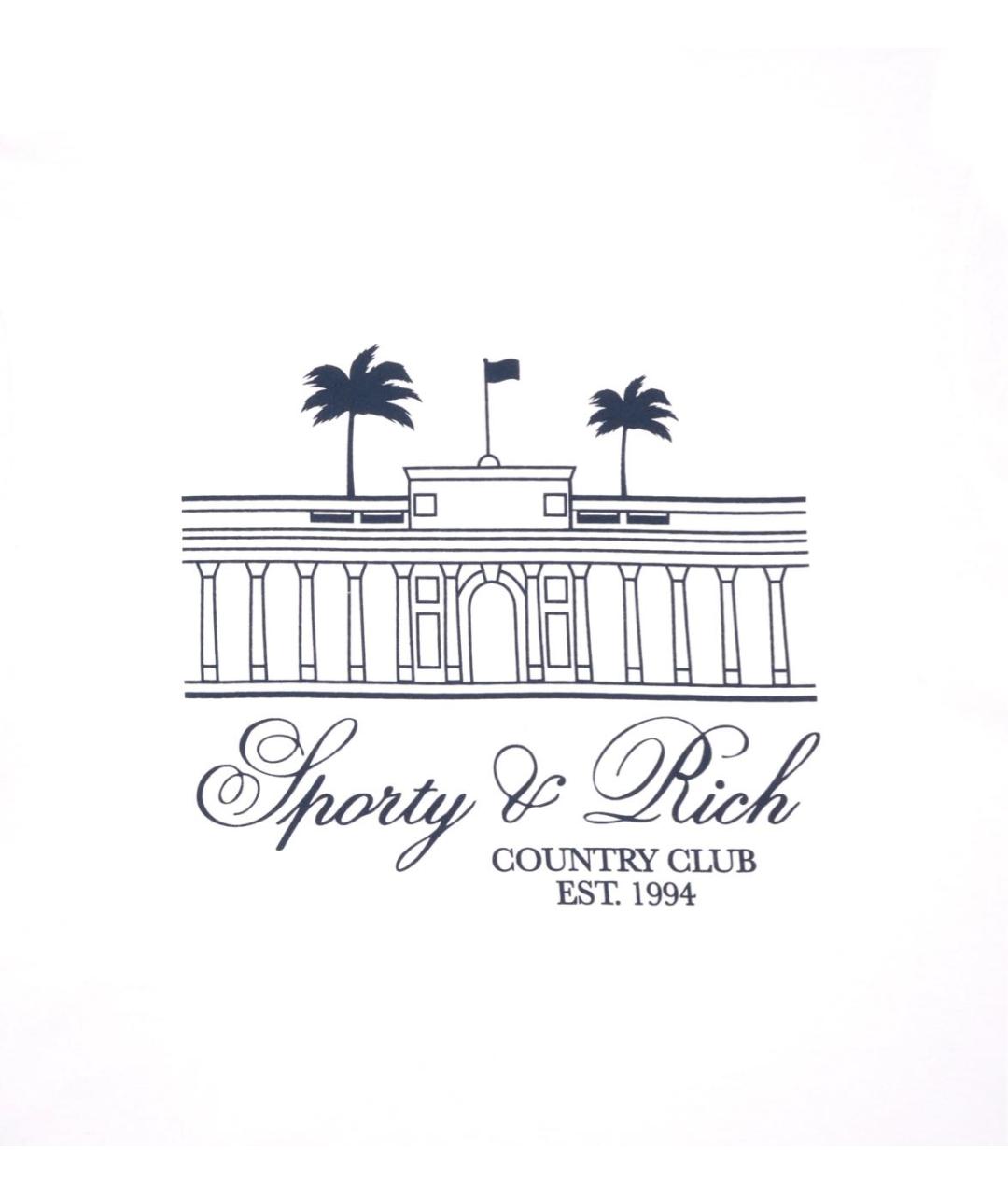 SPORTY AND RICH Белая хлопковая футболка, фото 2