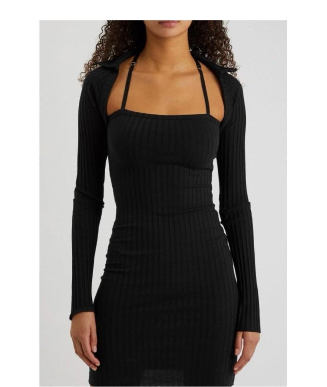 HELMUT LANG Черное хлопковое повседневное платье, фото 2