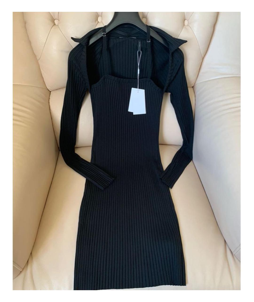 HELMUT LANG Черное хлопковое повседневное платье, фото 5