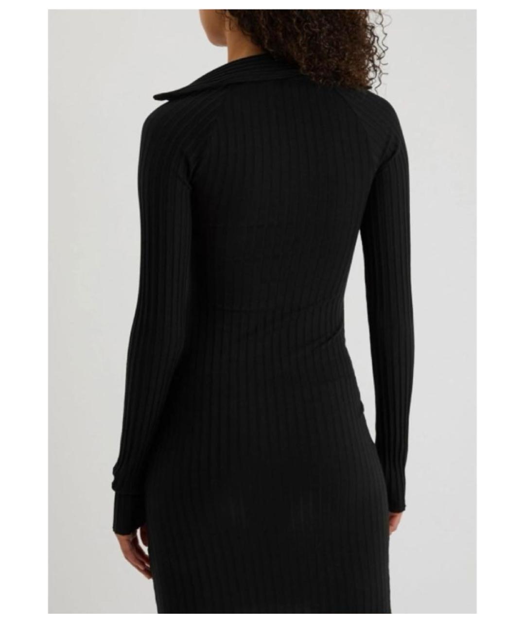 HELMUT LANG Черное хлопковое повседневное платье, фото 3