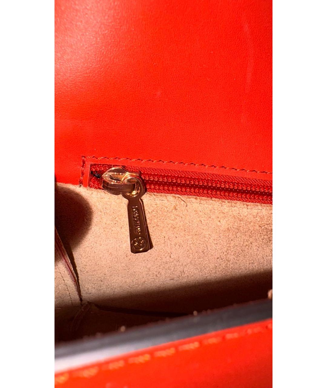 LONGCHAMP Коралловая кожаная сумка через плечо, фото 5
